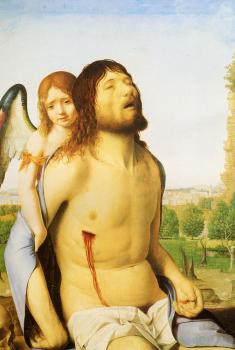 Antonello Da Messina : The Dead Christ Supported By An Angel